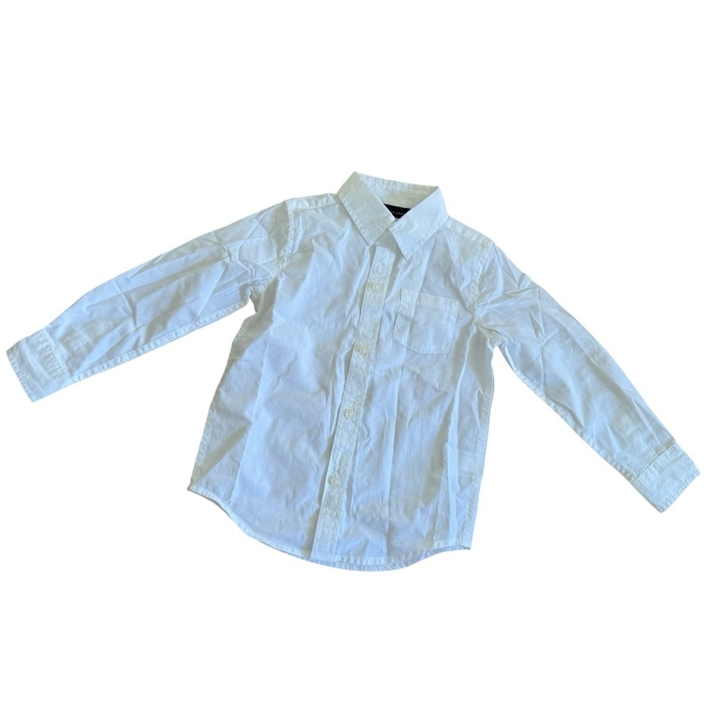 Janie and Jack White Dress Shirt Button Up Long Sleeve Classic Oxford Preppy 3